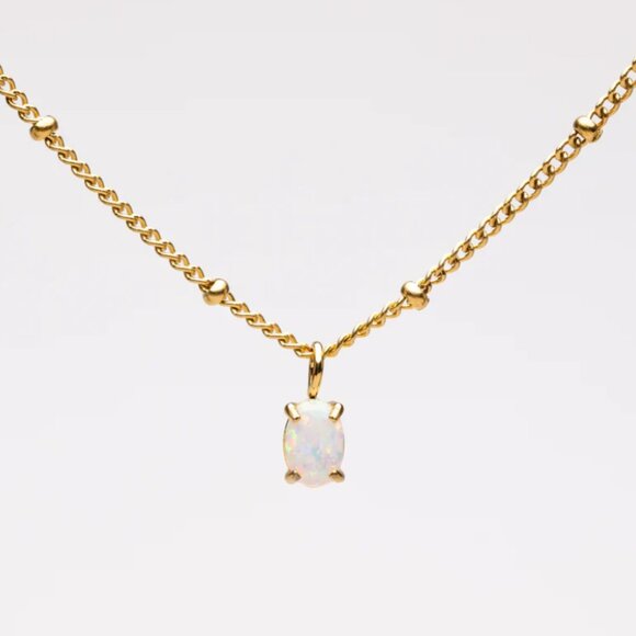 Atolea Opal Necklace - Waterproof and Sweatproof Tarnish Proof - 18k plated - NW - Picture 2 of 4